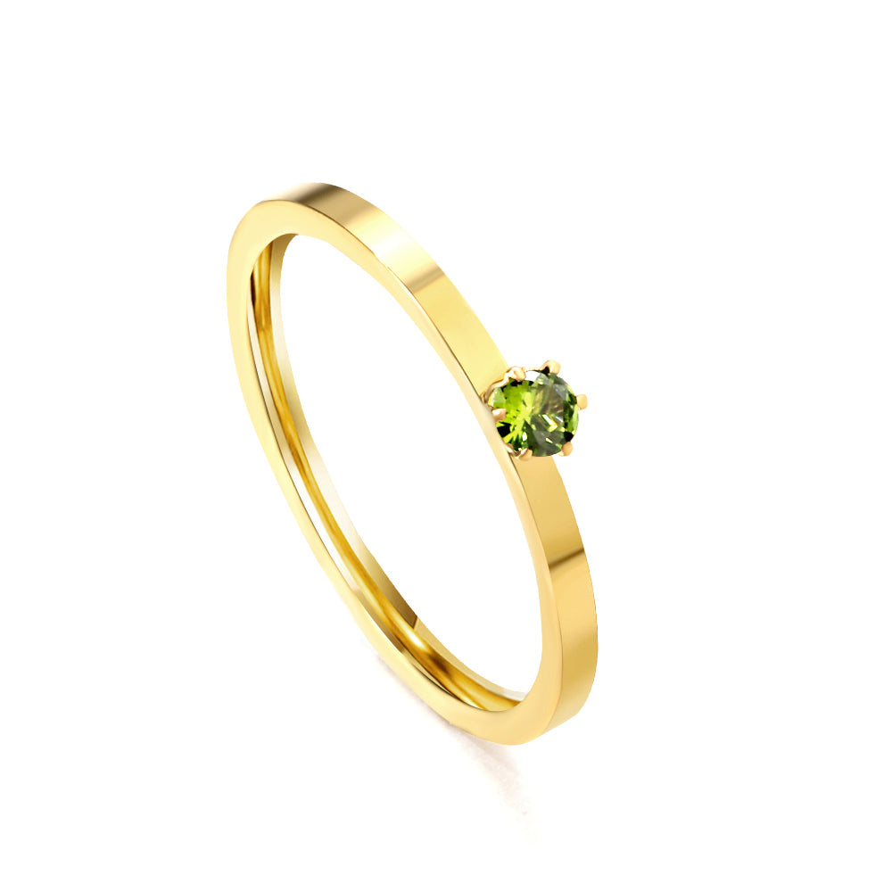 Simple plain ring with multi-color zirconia asonjewelry