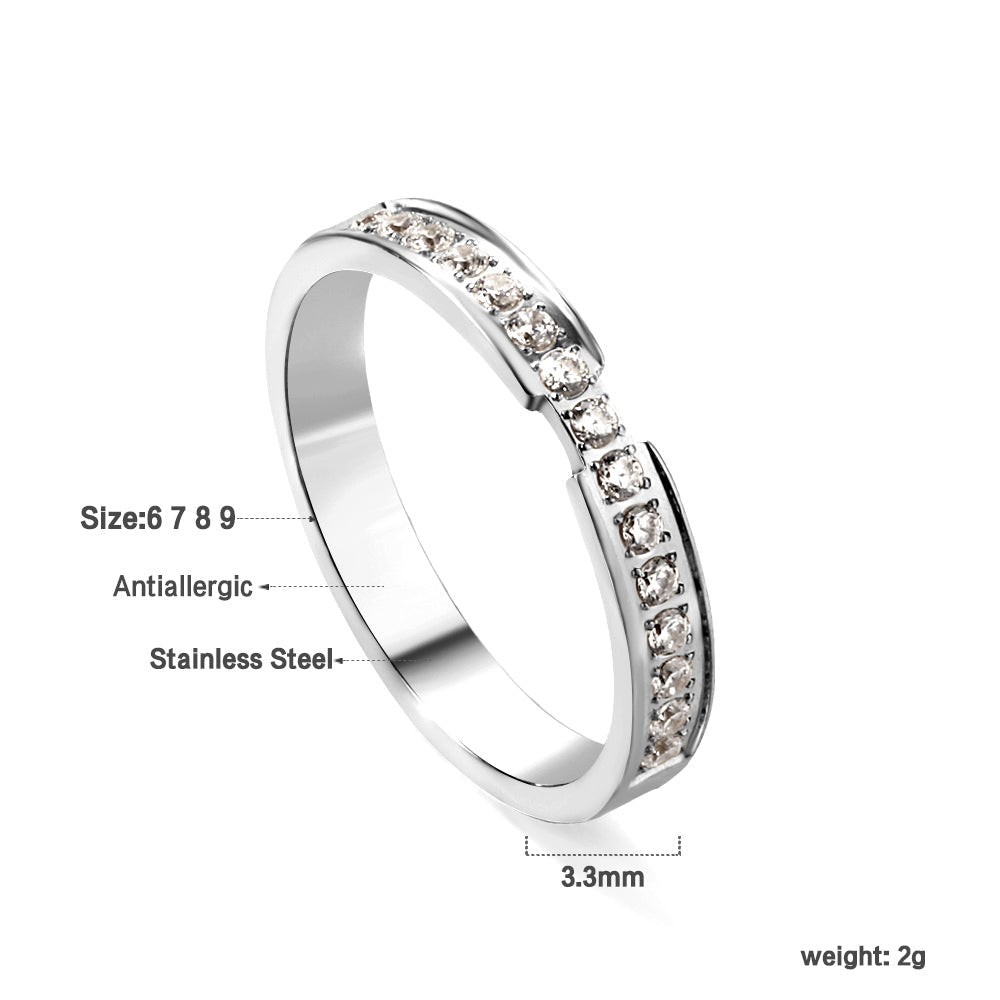 Single ring with multiple small diamonds Gold/steel color asonjewelry
