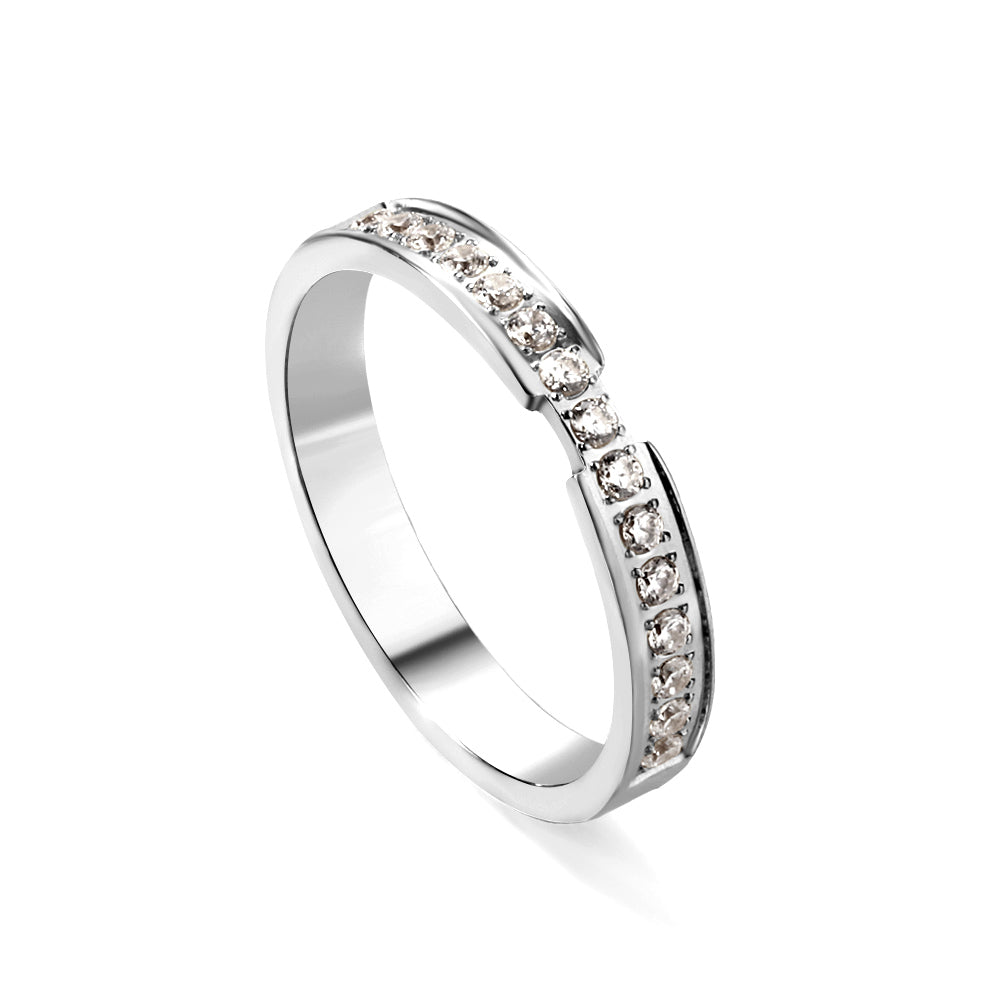 Single ring with multiple small diamonds Gold/steel color asonjewelry