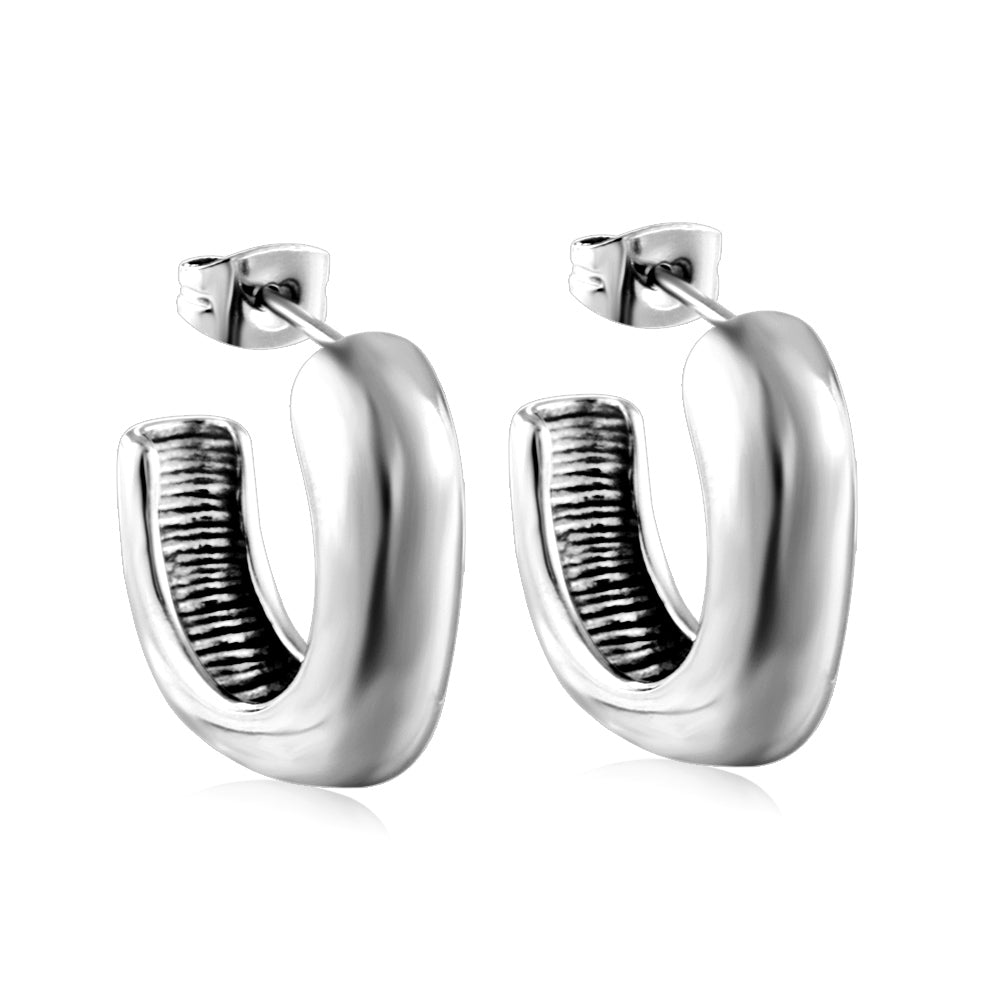 New Exquisite Fashion Open Square C Hoop Earrings asonjewelry