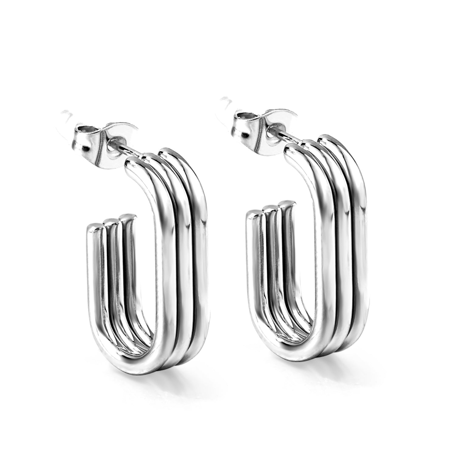 6.5*19.8mm open rectangle earrings steel color/golden asonjewelry