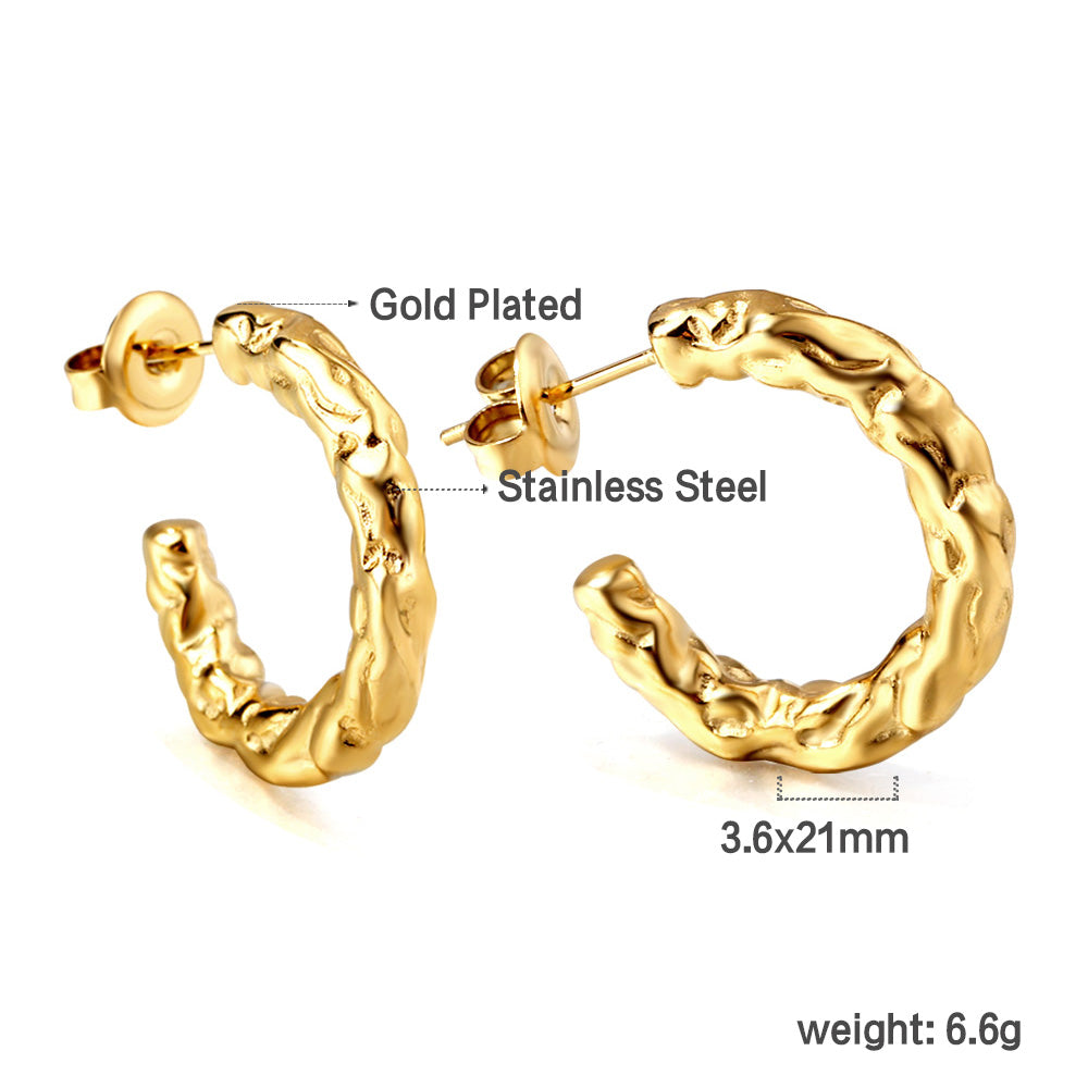 Gold open half-round ear clasp 3.5*21mm asonjewelry
