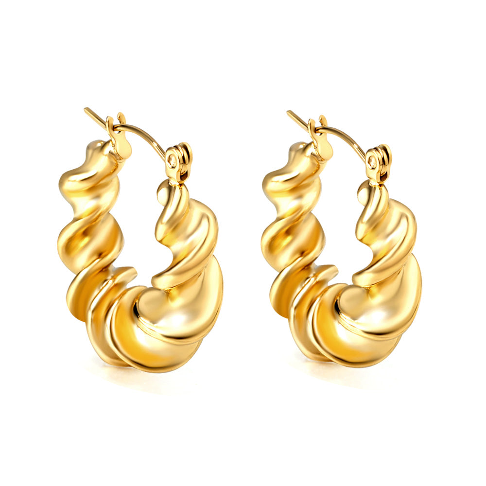 Fermoir boucle d'oreille demi-rond ouvert 8.5*24mm
