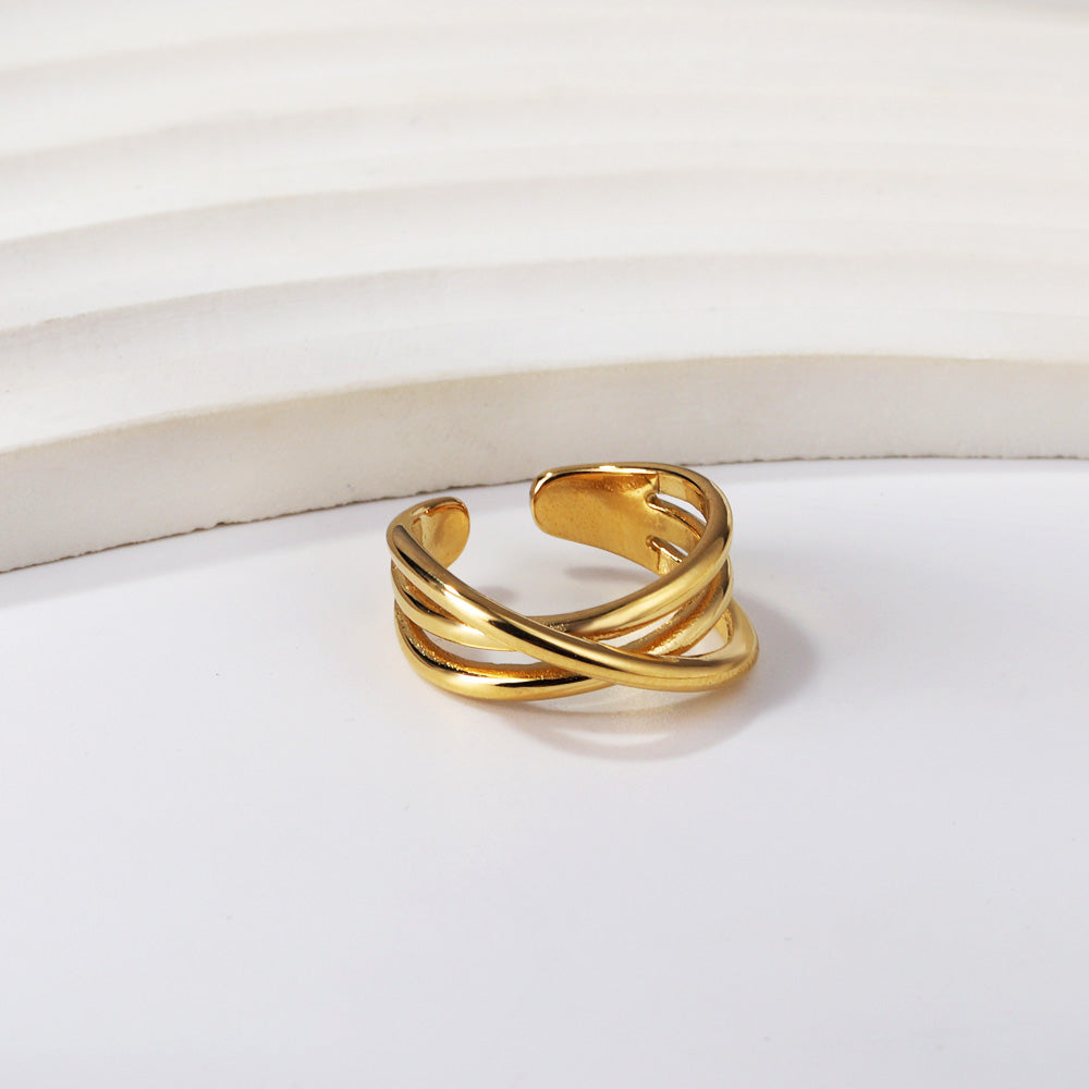 ASON Minimalist Line Crossover Ring asonjewelry