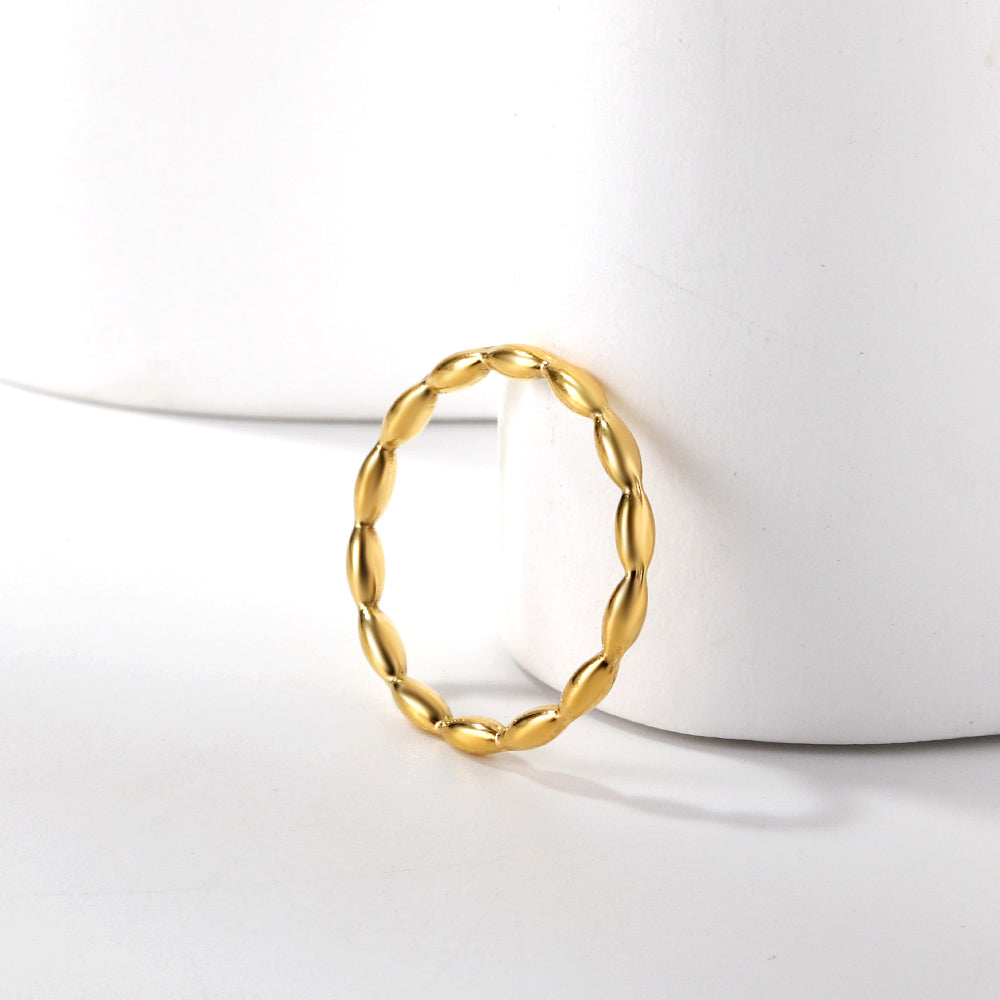 New oil pressure stainless steel bamboo ring for women stainless steel jewelry factory asonjewelry