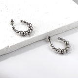 Open earrings semi-circular size steel beads earrings steel color/golden