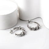 Open earrings semi-circular size steel beads earrings steel color/golden