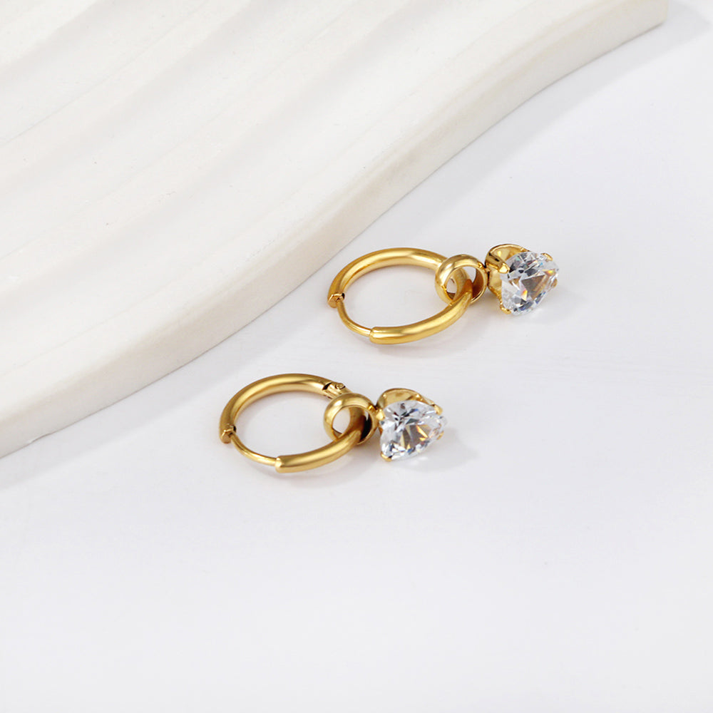 1.5x12mm circle with heart-shaped white diamond earrings asonjewelry