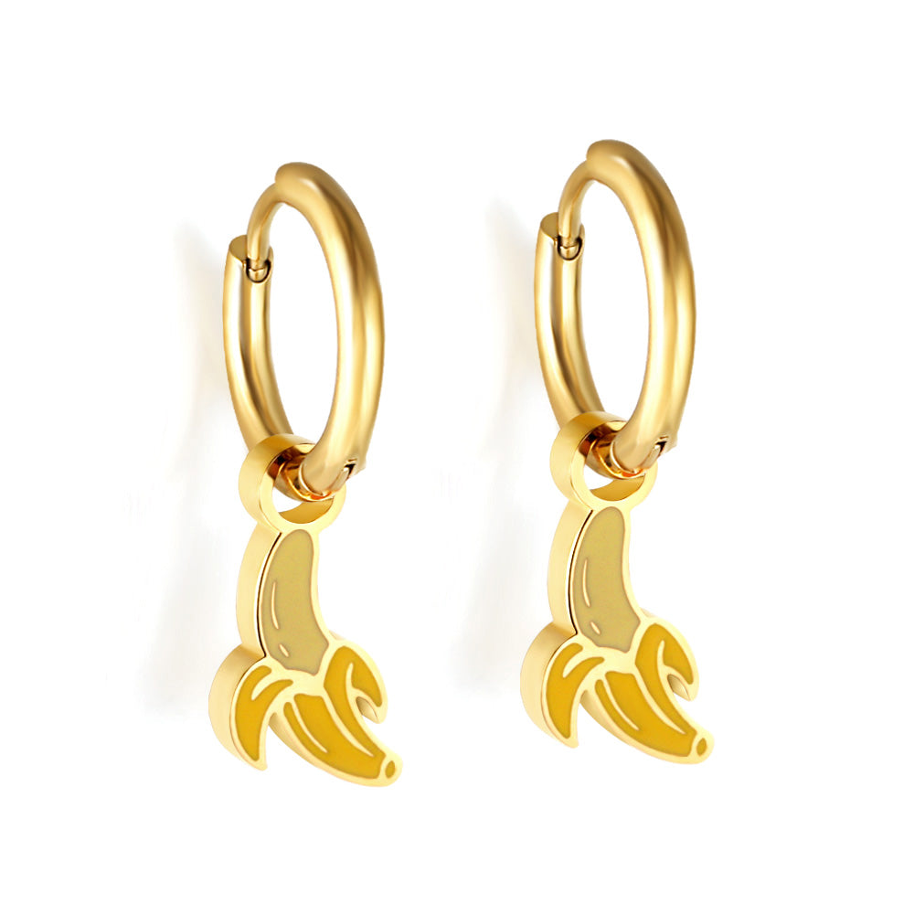 1.6x11mm Circle with Mixed Color Banana Earrings asonjewelry
