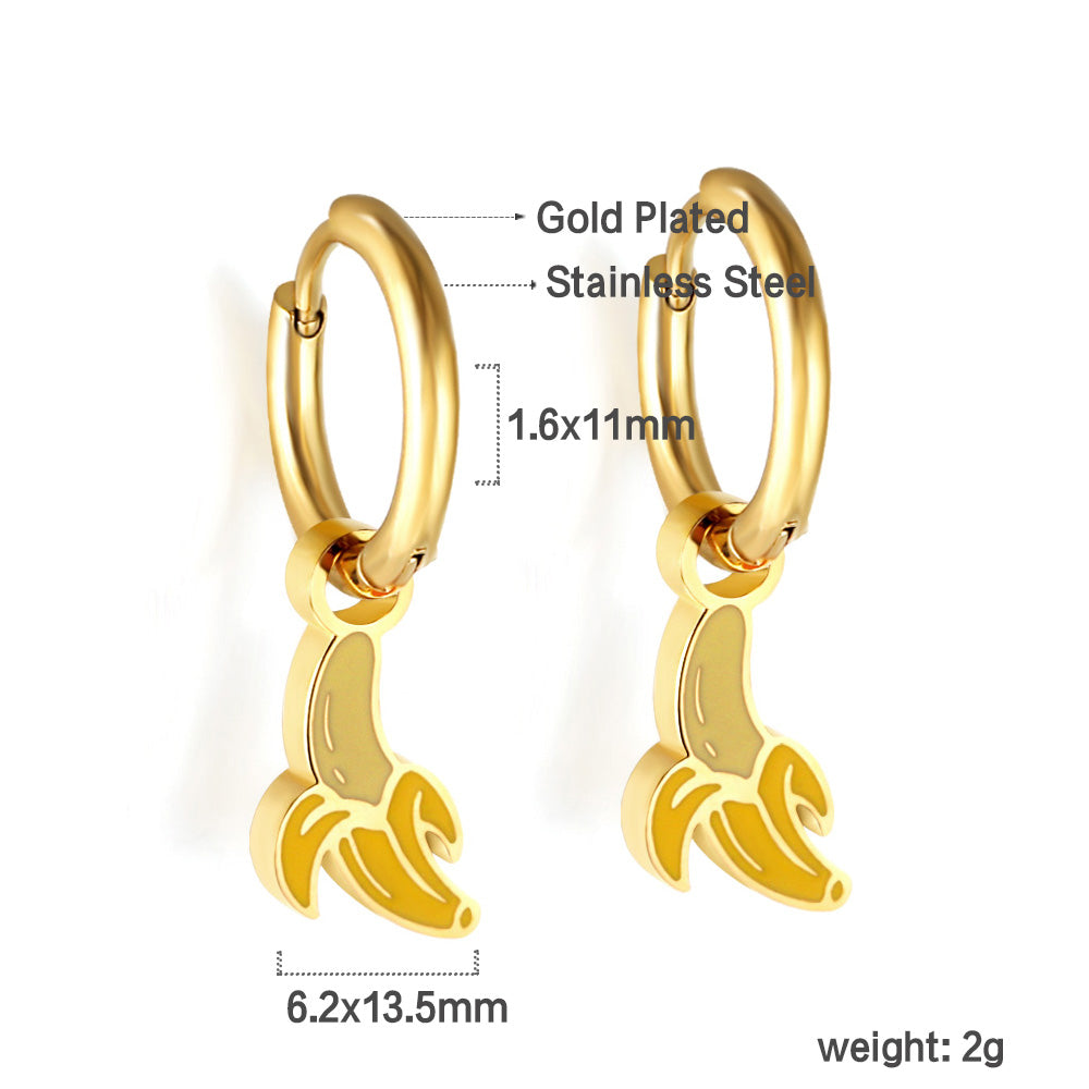 1.6x11mm Circle with Mixed Color Banana Earrings asonjewelry
