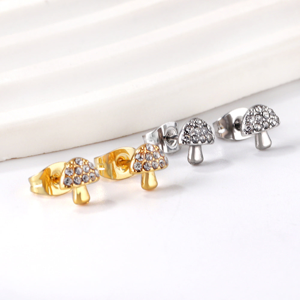 Pendientes oro talla seta con diamantes