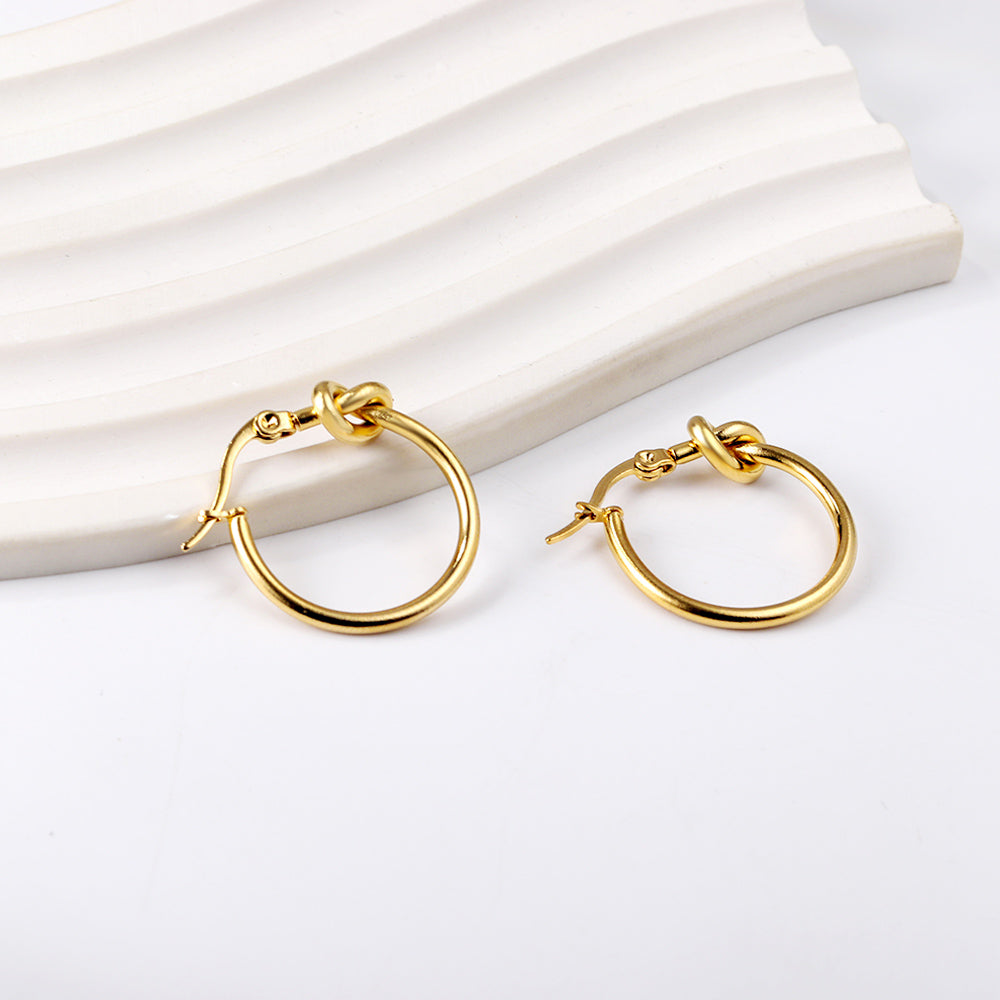 Gold knotted ear clasps asonjewelry