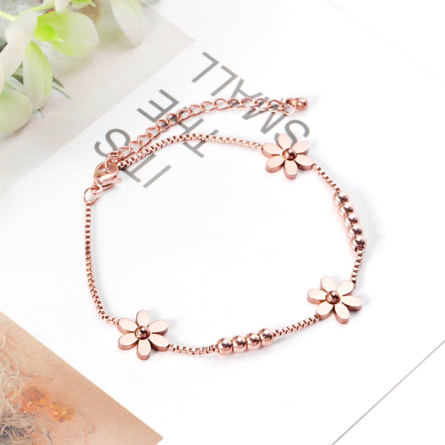 Rose Gold Accessories Soft Bracelet 22+5cm asonjewelry
