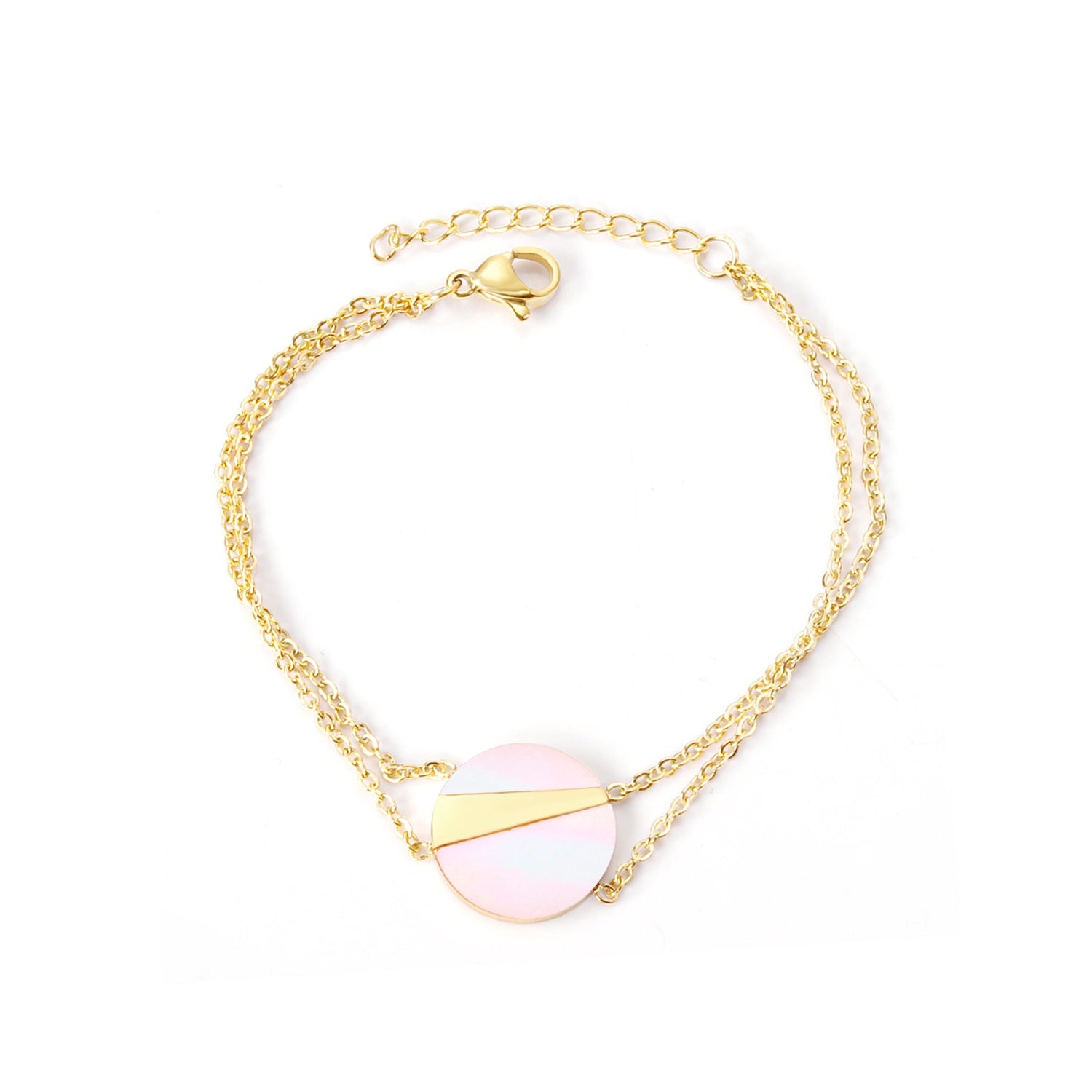 14K Gold & Steel Accessory Soft Bracelet 17+3cm asonjewelry