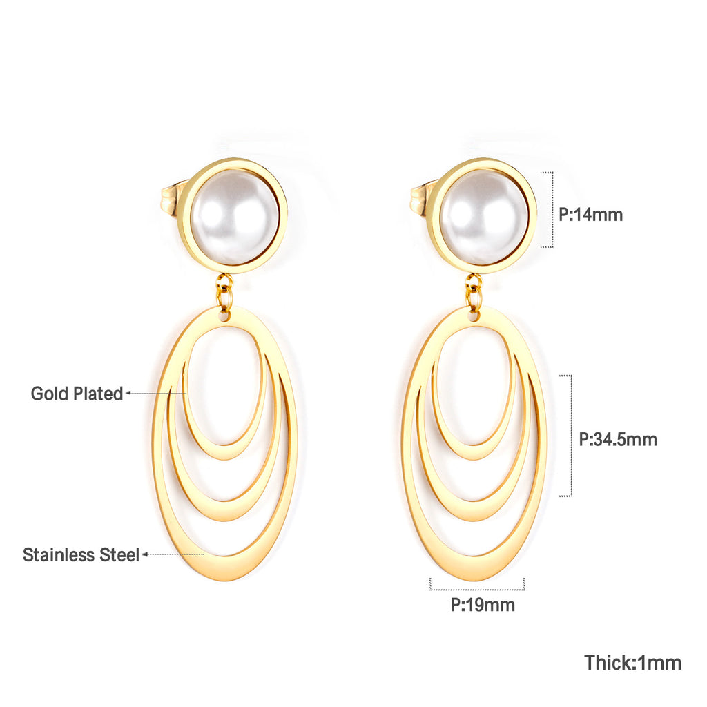 Polished White Pearl Earrings Dangle