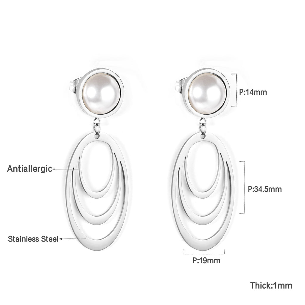 Polished White Pearl Earrings Dangle