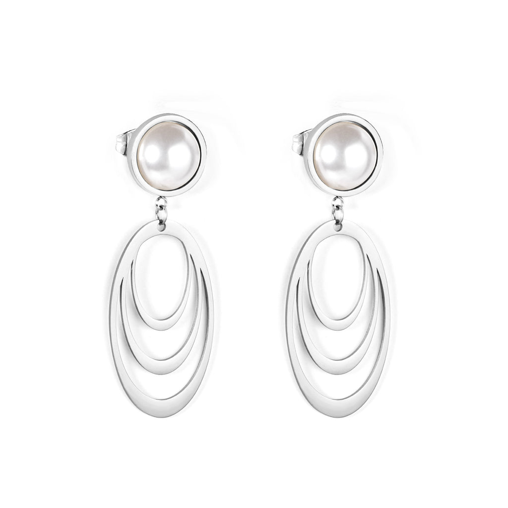 Polished White Pearl Earrings Dangle