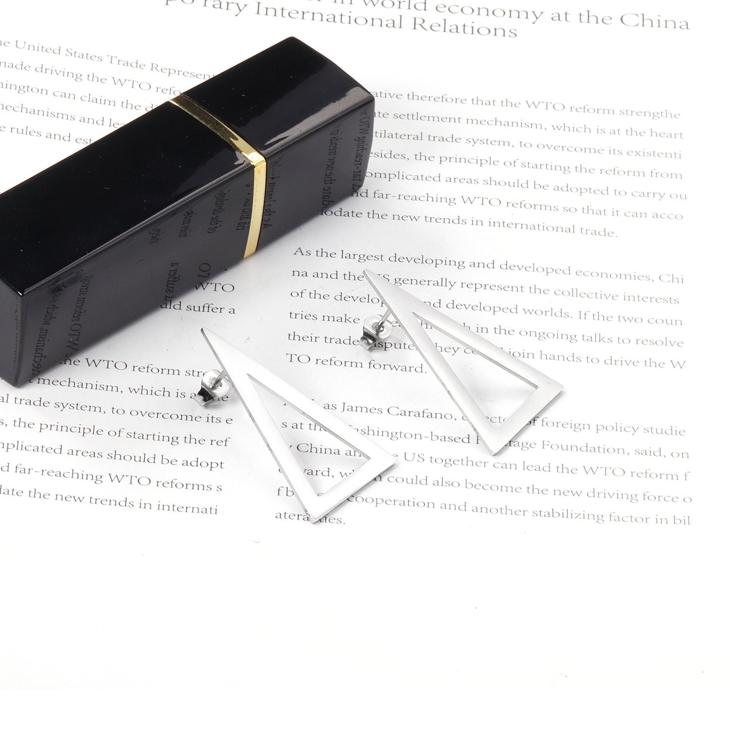 Triangle glossy stud earrings asonjewelry
