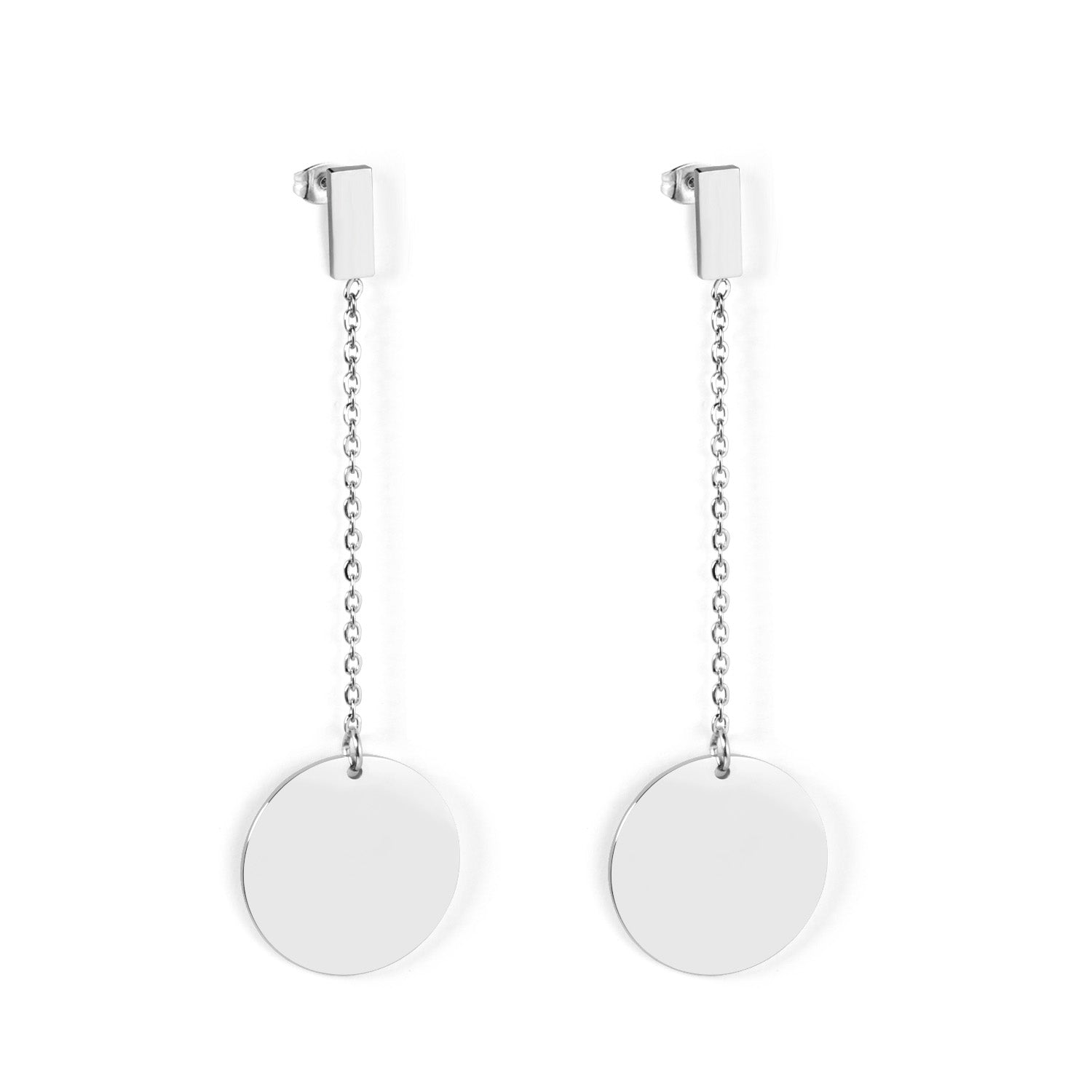 4x10mm rectangle + 20mm glossy round earrings asonjewelry