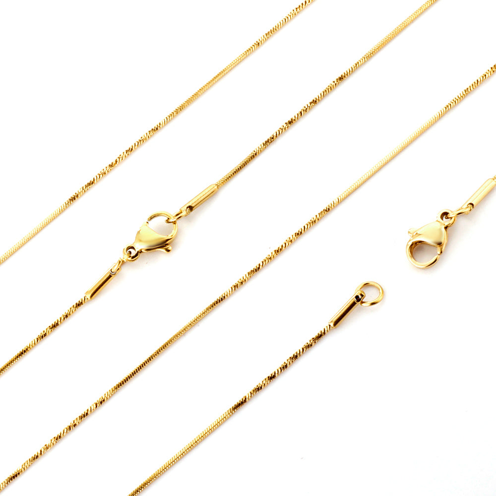 ASON 10pcs/bulk long necklace collar 0.9mm*45cm side to side sunflower matching chain steel color & gold color stainless steel necklace wholesale asonjewelry