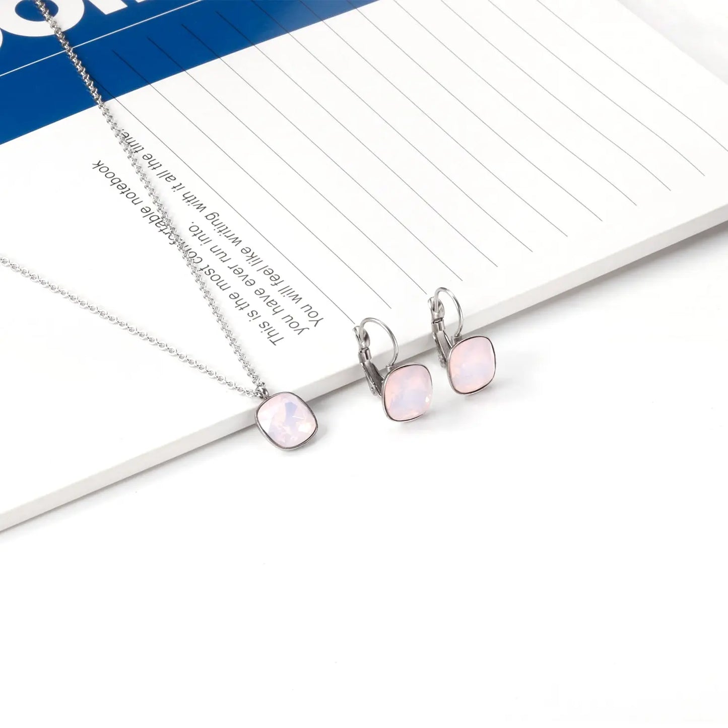 Bridal Jewelry Sets Trendy Style Geomtry Multi-colorful CZ Pendant Necklace Earrings Sets Brinco Party Wholesale asonjewelry