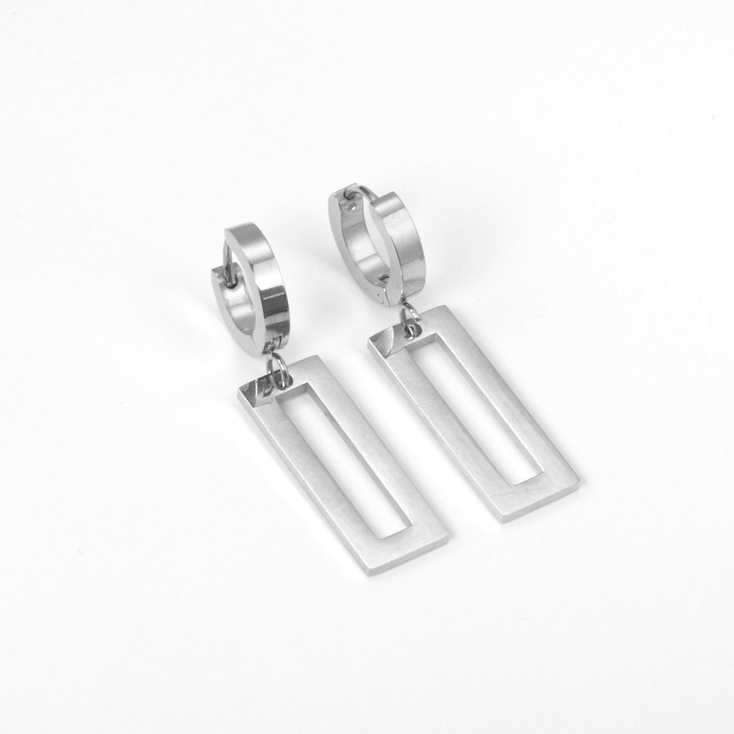 3x12mm earclips + 9.5x25mm rectangular glossy earrings asonjewelry