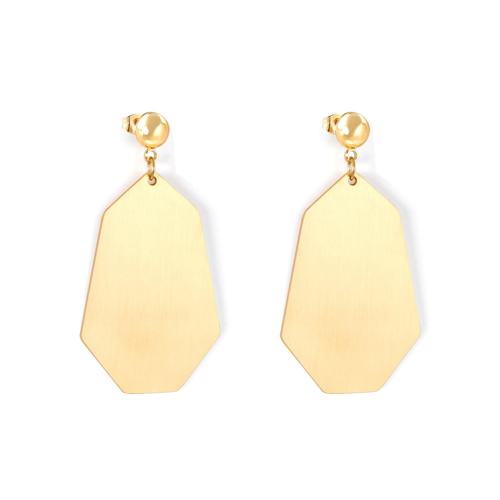 Halved Steel Bead Gloss & Brushed Diamond Earrings