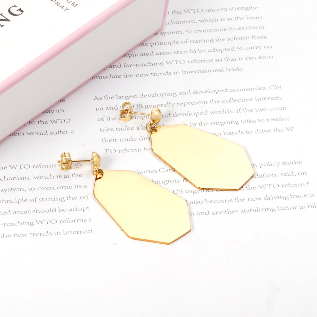 Halved Steel Bead Gloss & Brushed Diamond Earrings