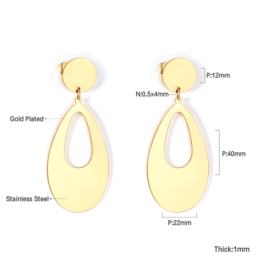 12mm round + 22*40mm oval glossy earrings