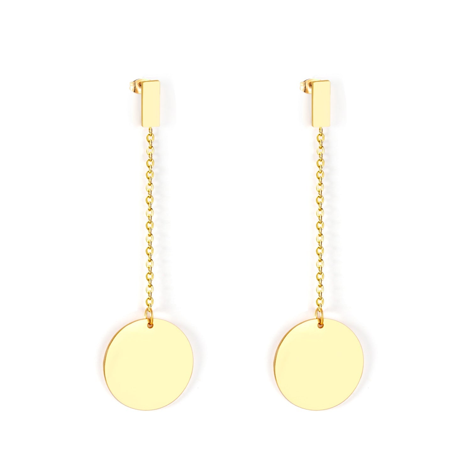 4x10mm rectangle + 20mm glossy round earrings asonjewelry