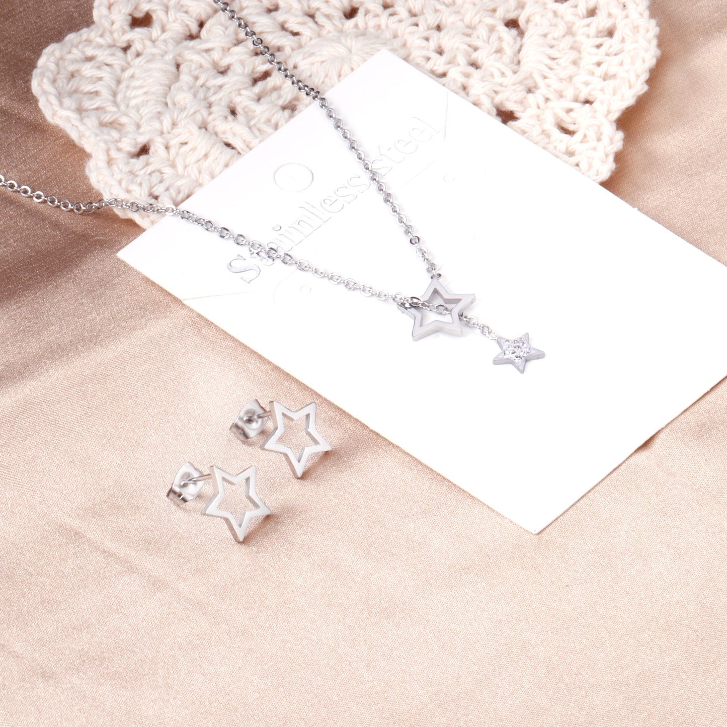 Star Glossy White Clay Dipping Set Steel/Gold asonjewelry