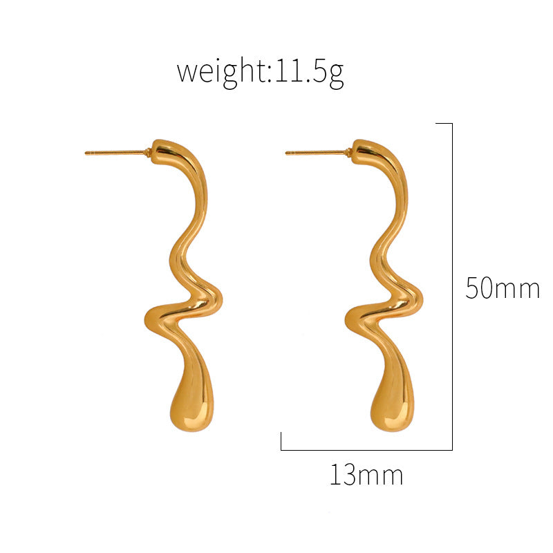 Irregular Geometric Simple Line Earrings Simple Fashion Twisted Trend Hundred Earrings