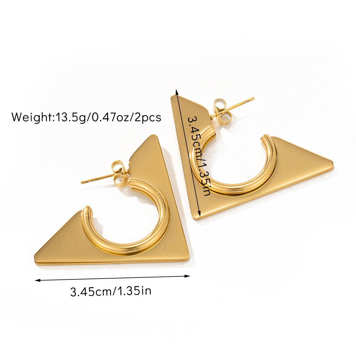 Stainless steel 18k personalized geometric earrings female European and American French inlaid diamond light luxury ear buckle earrings wholesale asonjewelry