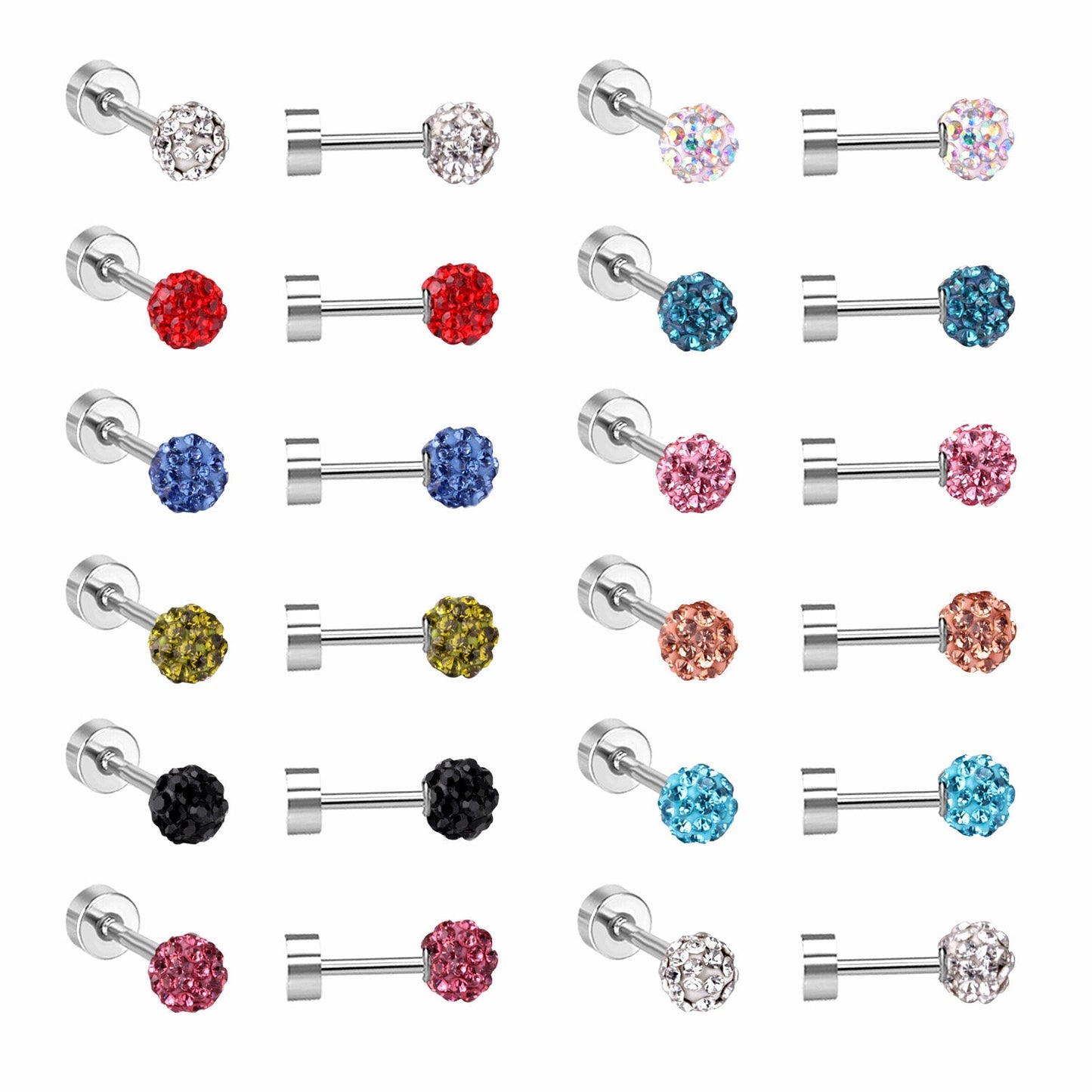 4mm/6mm/8mm Gold/Steel Shambhala Mixed Color Plugs asonjewelry