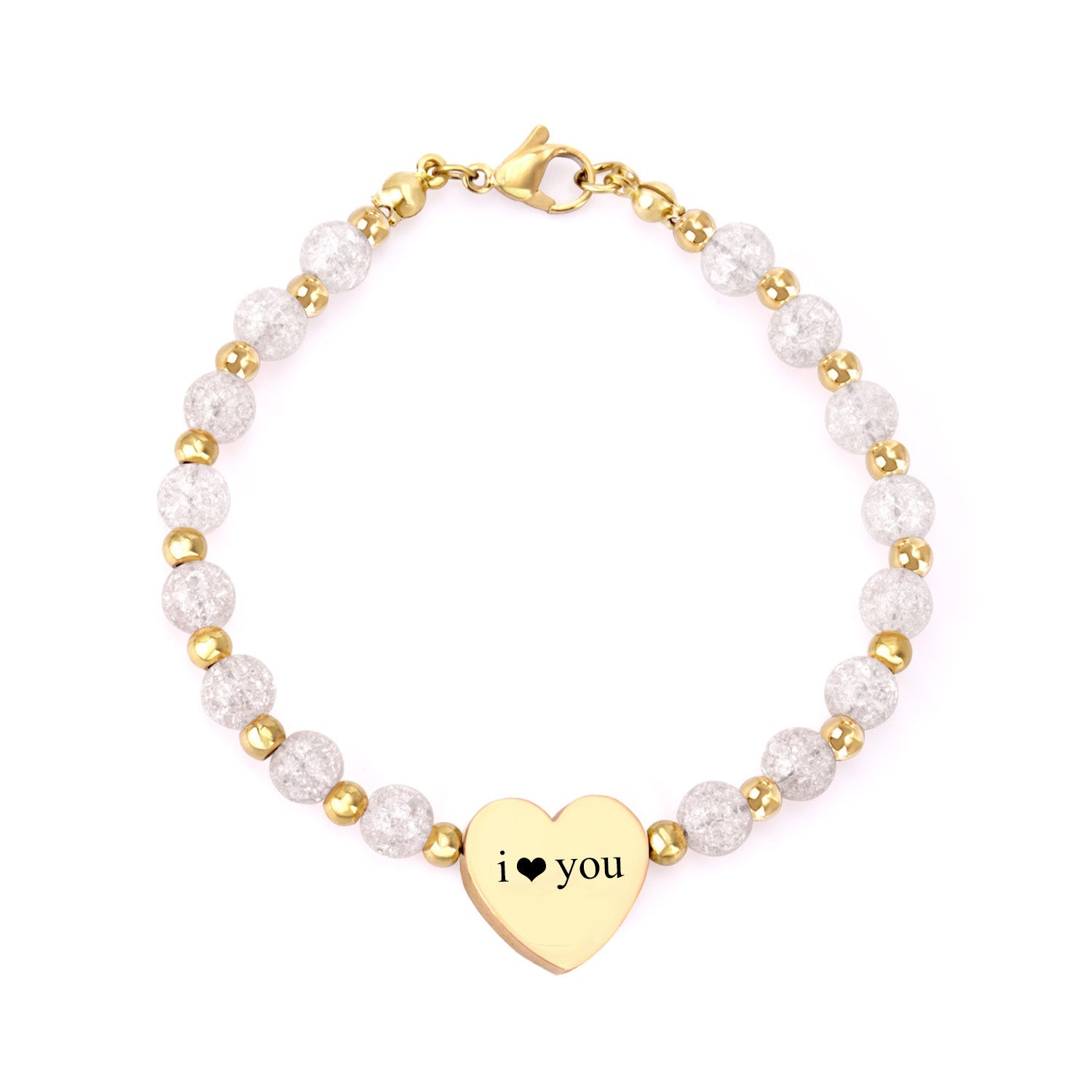 Golden Heart Accessory Crystal Bracelet asonjewelry