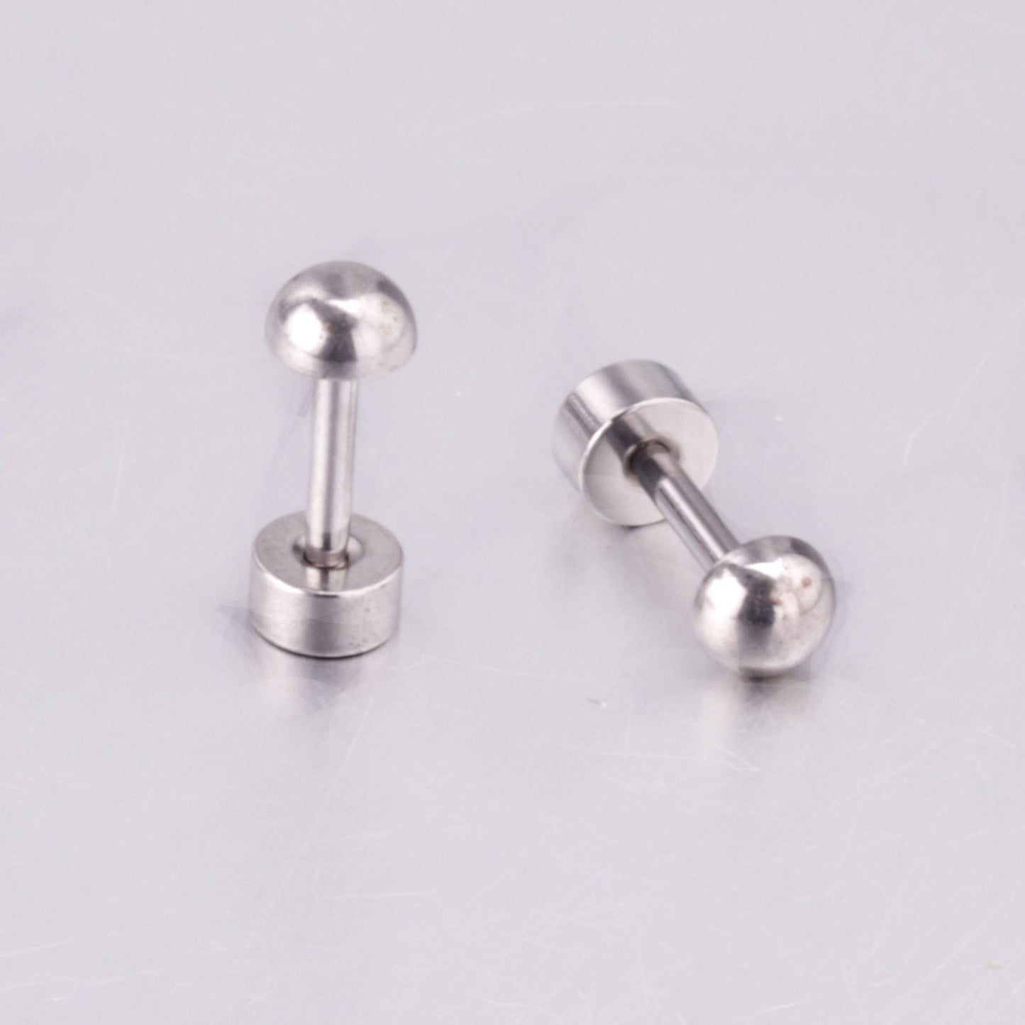 4mm~8mm steel color & gold color half-round ball screw plugs asonjewelry