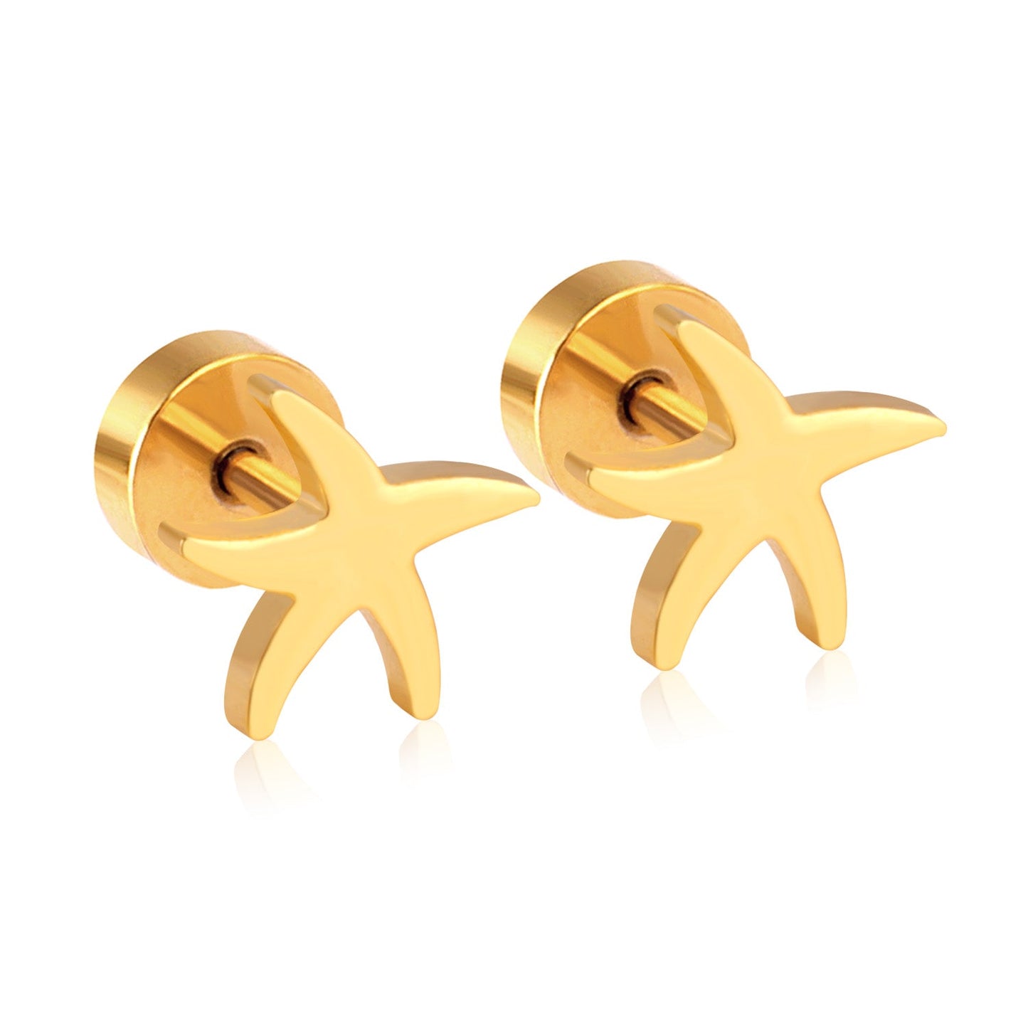12 pairs Gold Cut Screw In Stud Earrings without Diamonds asonjewelry