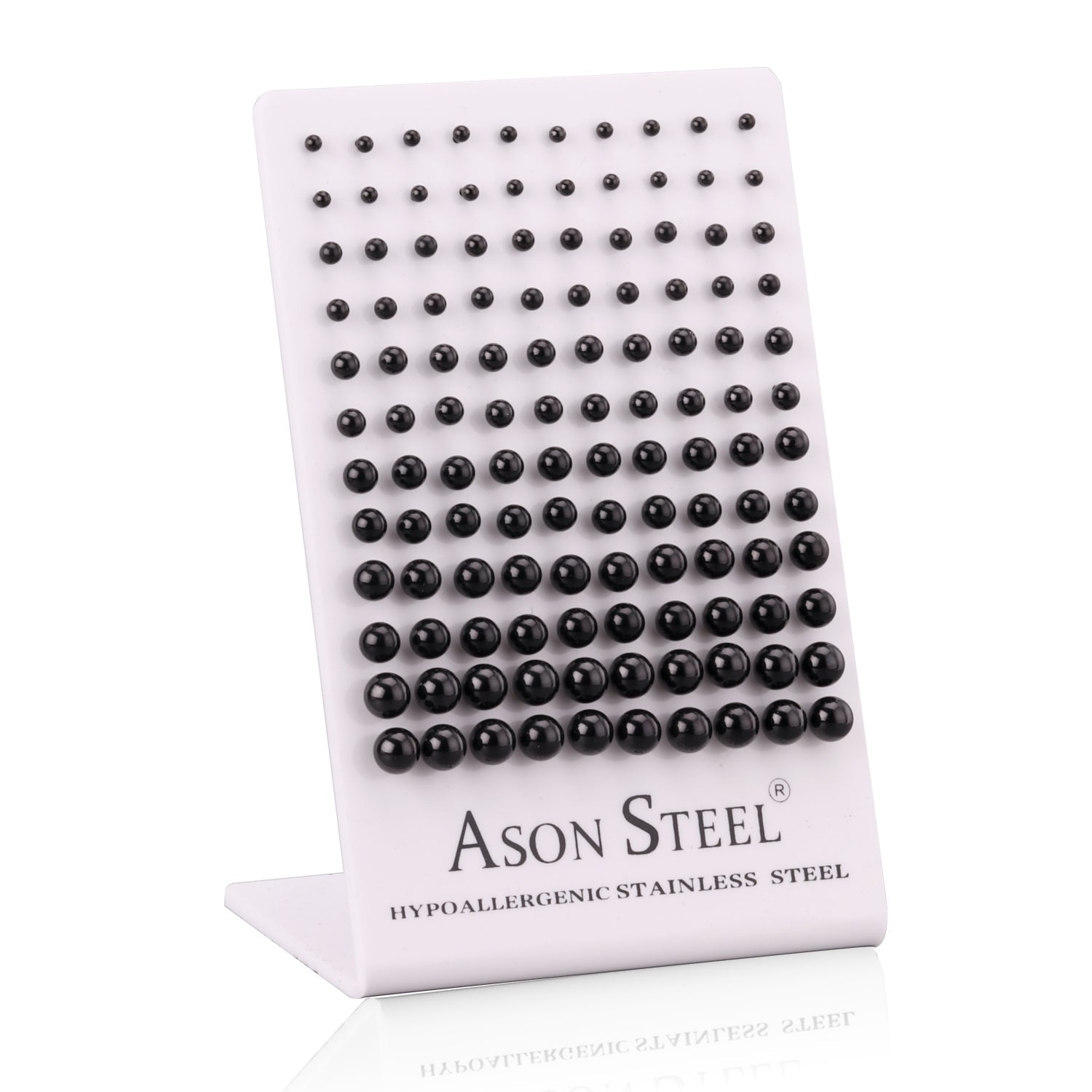 3-8 Card Holder Steel Color/Gold/Rose Gold/Black/Mixed/Seven Color Steel Bead Earrings asonjewelry