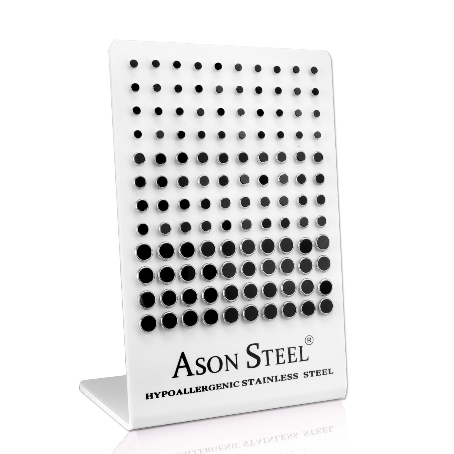 4-6-8mm Snapback Steel/Golden Cylinder White Shell/Black Shell Stud Earrings asonjewelry