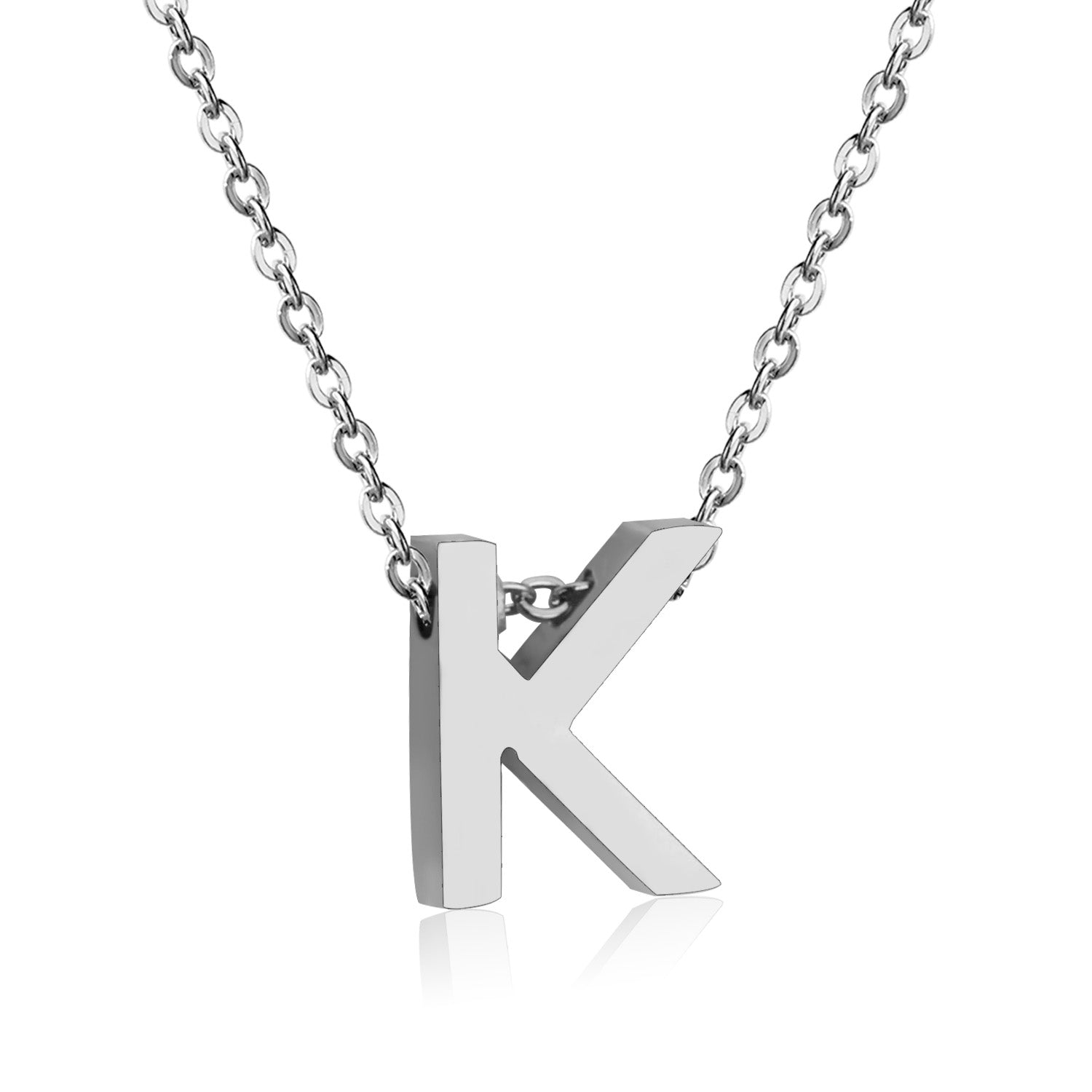 ASON Delicate Classic Style Initial 26 Letters Alphabet Chain Pendant Necklace Stainless Steel Color Jewelry Chokers asonjewelry