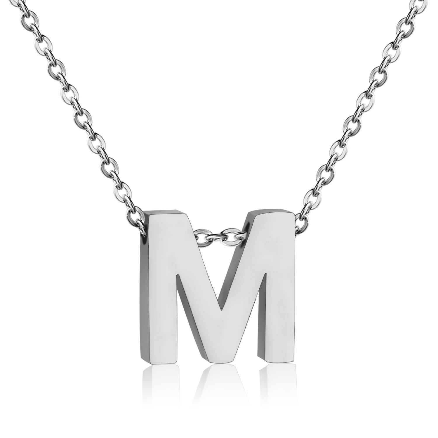 ASON Delicate Classic Style Initial 26 Letters Alphabet Chain Pendant Necklace Stainless Steel Color Jewelry Chokers asonjewelry