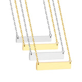 40.1*6.7*1.9mm rectangle pendant cross chain 45+5cm necklace steel/golden color