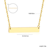 40.1*6.7*1.9mm rectangle pendant cross chain 45+5cm necklace steel/golden color