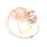 40.1*6.7*1.9mm rectangle pendant cross chain 45+5cm necklace steel/golden color