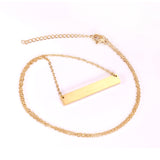 40.1*6.7*1.9mm rectangle pendant cross chain 45+5cm necklace steel/golden color