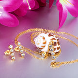 Steel/Gold Double Chain Pendant Set with Diamonds