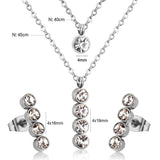 Steel/Gold Double Chain Pendant Set with Diamonds