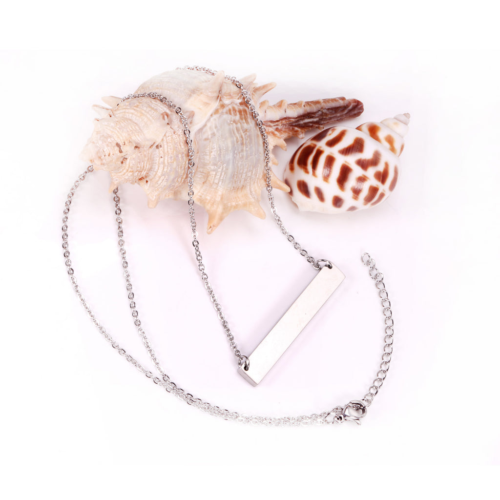 40.1*6.7*1.9mm rectangle pendant cross chain 45+5cm necklace steel/golden color