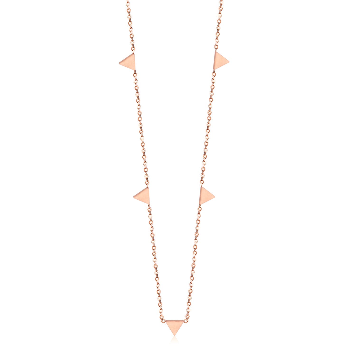 Triangle pendant necklace in three colors 35+15cm asonjewelry