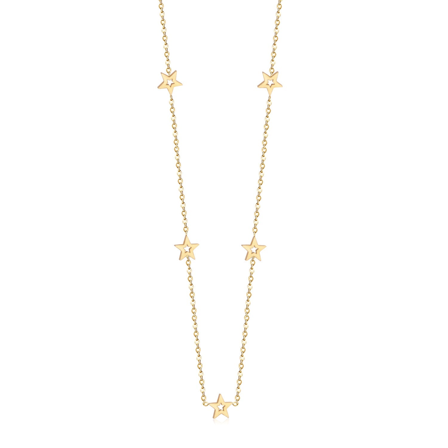 Three colors pentagram pendant necklace 35+15cm asonjewelry